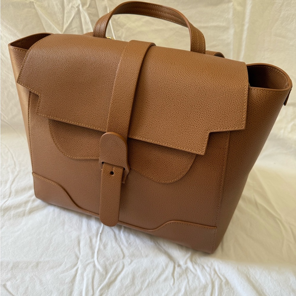 Senreve Maestra Bag in pebbled, chestnut leather